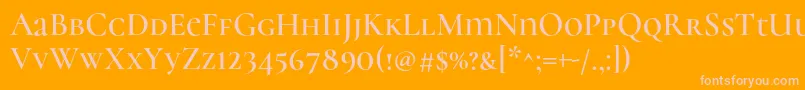 CormorantunicaseSemi Font – Pink Fonts on Orange Background