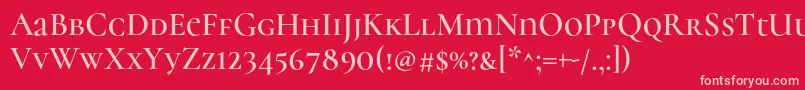 CormorantunicaseSemi Font – Pink Fonts on Red Background