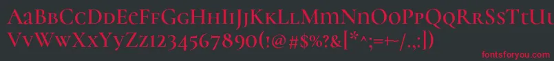 CormorantunicaseSemi Font – Red Fonts on Black Background
