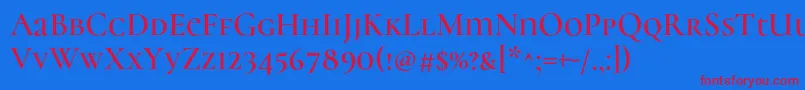 CormorantunicaseSemi Font – Red Fonts on Blue Background