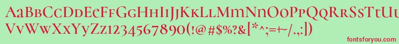 CormorantunicaseSemi Font – Red Fonts on Green Background