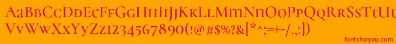CormorantunicaseSemi Font – Red Fonts on Orange Background
