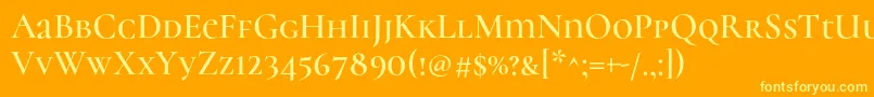 CormorantunicaseSemi-fontti – keltaiset fontit oranssilla taustalla