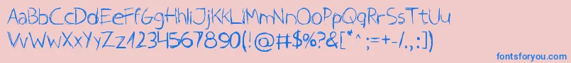 フォントOnTheWagon – ピンクの背景に青い文字