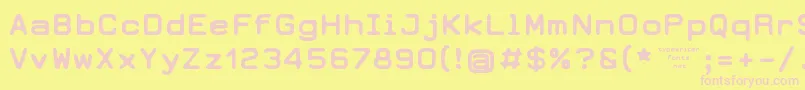 Earth 2073 Font – Pink Fonts on Yellow Background