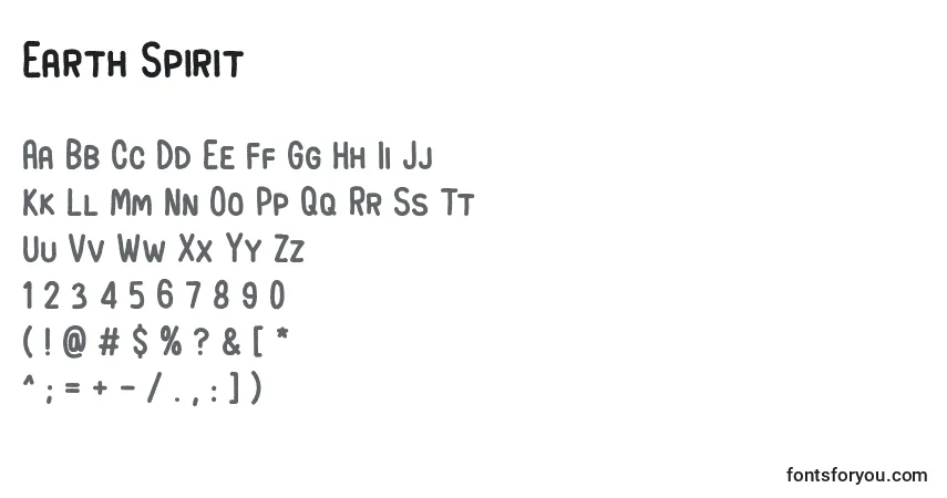 Fuente Earth Spirit - alfabeto, números, caracteres especiales