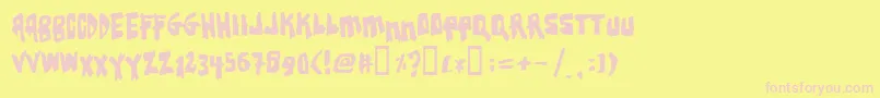 EARTHQUAKE Font – Pink Fonts on Yellow Background