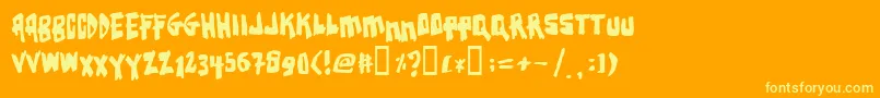 EARTHQUAKE Font – Yellow Fonts on Orange Background