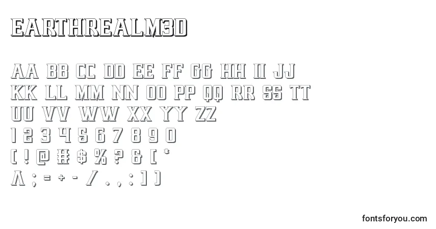 Schriftart Earthrealm3d (125704) – Alphabet, Zahlen, spezielle Symbole