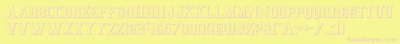 earthrealm3d Font – Pink Fonts on Yellow Background