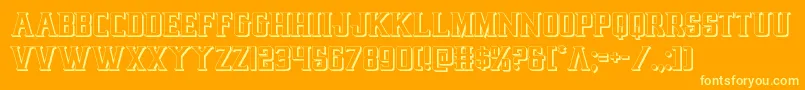 Czcionka earthrealm3d – żółte czcionki na pomarańczowym tle