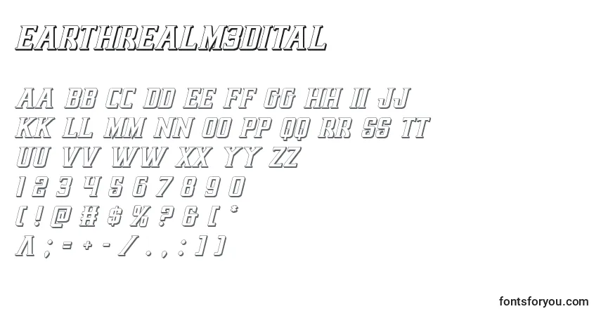 Earthrealm3dital (125705)-fontti – aakkoset, numerot, erikoismerkit