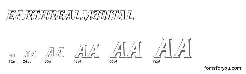 Размеры шрифта Earthrealm3dital (125705)