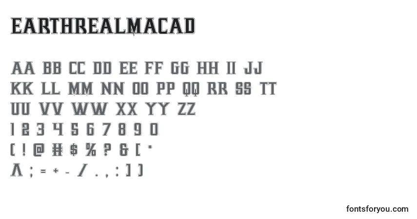 Schriftart Earthrealmacad (125706) – Alphabet, Zahlen, spezielle Symbole