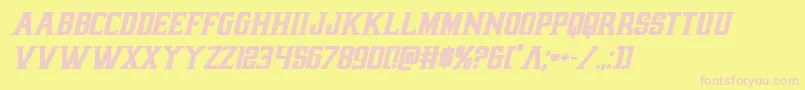 earthrealmboldital Font – Pink Fonts on Yellow Background