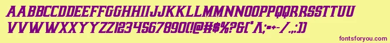 earthrealmboldital Font – Purple Fonts on Yellow Background