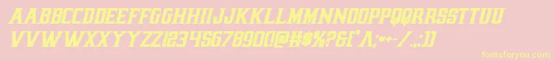 earthrealmboldital Font – Yellow Fonts on Pink Background