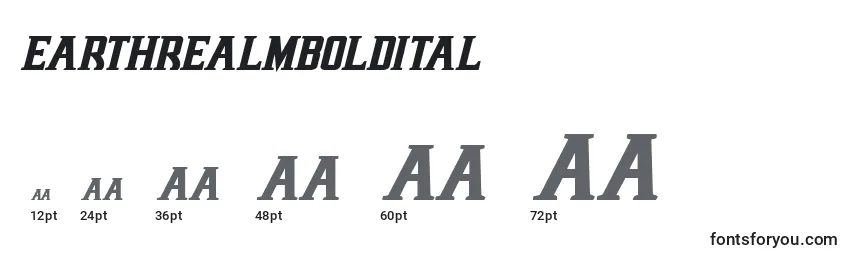 Размеры шрифта Earthrealmboldital (125709)