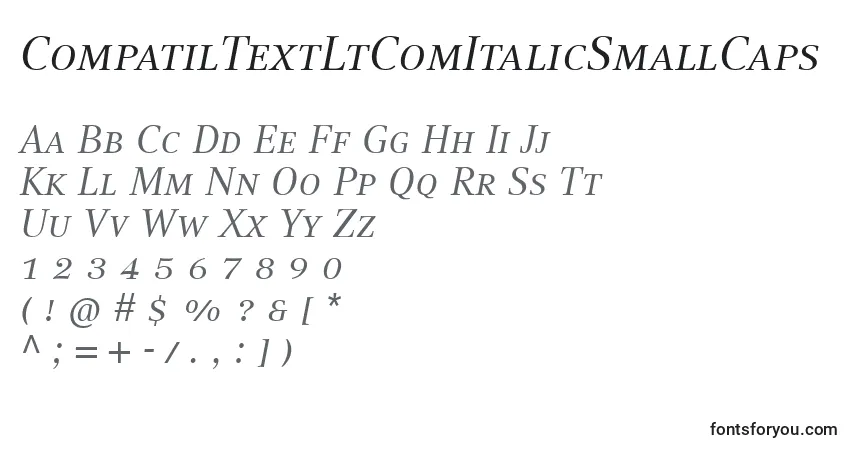 Fuente CompatilTextLtComItalicSmallCaps - alfabeto, números, caracteres especiales
