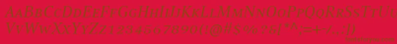 CompatilTextLtComItalicSmallCaps Font – Brown Fonts on Red Background