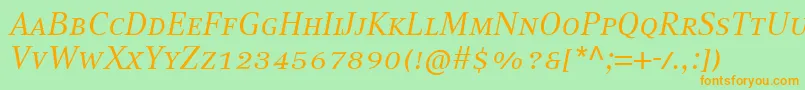 CompatilTextLtComItalicSmallCaps Font – Orange Fonts on Green Background