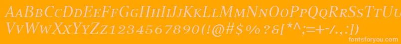 CompatilTextLtComItalicSmallCaps Font – Pink Fonts on Orange Background