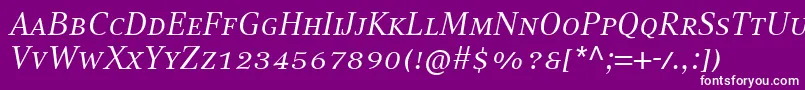 CompatilTextLtComItalicSmallCaps Font – White Fonts on Purple Background