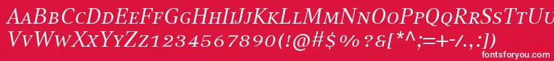 CompatilTextLtComItalicSmallCaps Font – White Fonts on Red Background