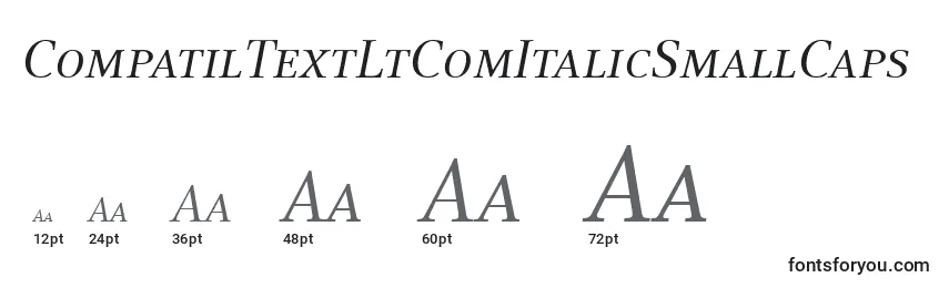 Размеры шрифта CompatilTextLtComItalicSmallCaps