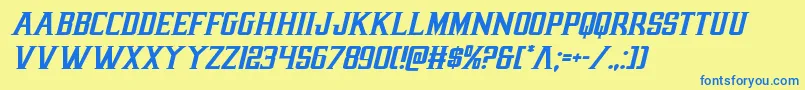earthrealmital Font – Blue Fonts on Yellow Background