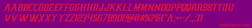 フォントearthrealmital – 紫の背景に赤い文字