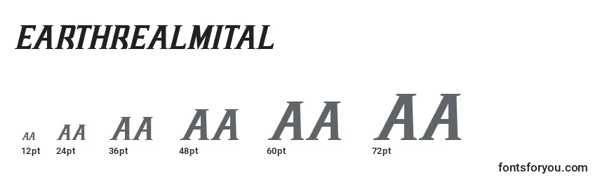 Размеры шрифта Earthrealmital (125710)