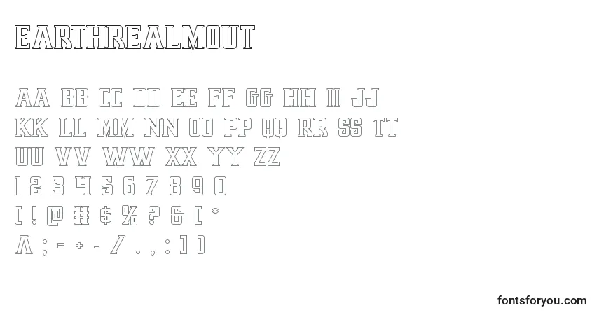 Schriftart Earthrealmout (125712) – Alphabet, Zahlen, spezielle Symbole