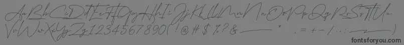 フォントeast liberty signature – 黒い文字の灰色の背景