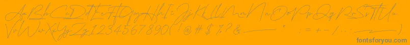 east liberty signature-Schriftart – Graue Schriften auf orangefarbenem Hintergrund