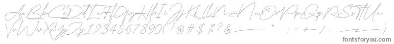 フォントeast liberty signature – 白い背景に灰色の文字