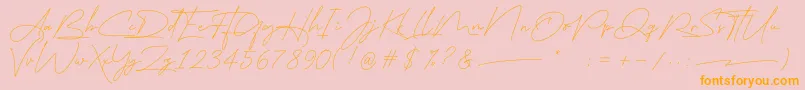 east liberty signature Font – Orange Fonts on Pink Background