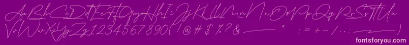 east liberty signature Font – Pink Fonts on Purple Background