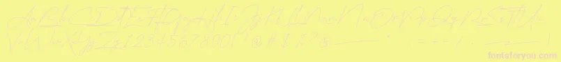 east liberty signature Font – Pink Fonts on Yellow Background