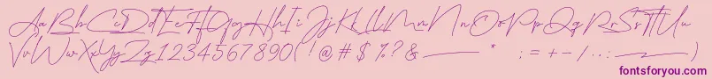 east liberty signature Font – Purple Fonts on Pink Background