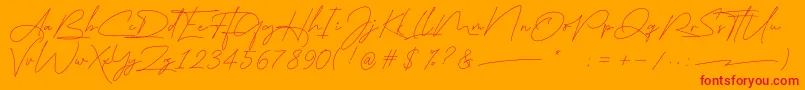 east liberty signature Font – Red Fonts on Orange Background