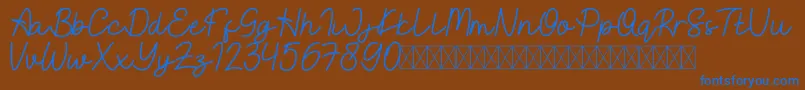 EastBlueFree Font – Blue Fonts on Brown Background