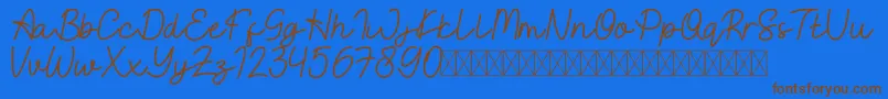 EastBlueFree Font – Brown Fonts on Blue Background