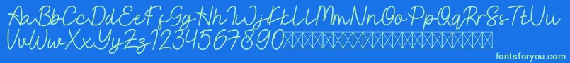 EastBlueFree Font – Green Fonts on Blue Background