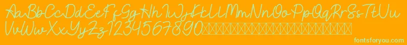 EastBlueFree Font – Green Fonts on Orange Background