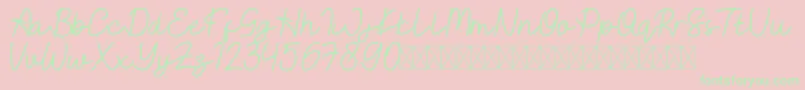 EastBlueFree Font – Green Fonts on Pink Background