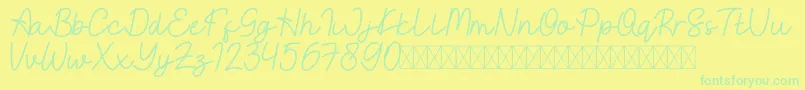 EastBlueFree Font – Green Fonts on Yellow Background