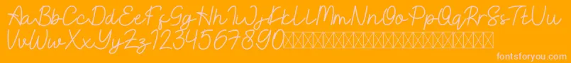 EastBlueFree-Schriftart – Rosa Schriften auf orangefarbenem Hintergrund