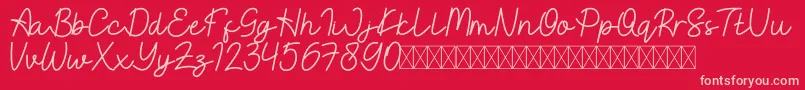 EastBlueFree Font – Pink Fonts on Red Background