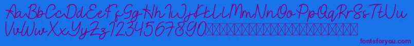 フォントEastBlueFree – 紫色のフォント、青い背景